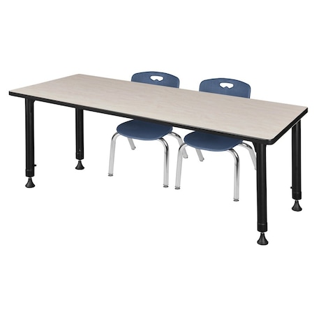 Regency Tables > Height Adjustable > Rectangular Table & Chair Sets, 72 W, 24 L, 23-34 H, Maple MT7224PLAPBK45NV